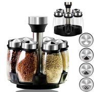 Aiareozy Botes Especias Cristal, Botes Especieros Para Cocina, Especias para Cocinar, Frascos de Vidrio con Tapa, Tarritos de Cristal Pequeños con Tapa, Spice Rack para Salero y Azucarero