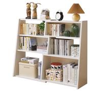 Aibiju Estantería Extensible de Madera con 6 Compartimentos, Estanteria Libros, Escalera de 3 Niveles, Baja y Corta, para Espacios Pequeños o Esquinas, Blanco YD-BC005W