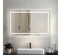 AICA Espejo de baño LED,100 x 60,luz con Tres Colores,con función antivaho, Memoria agapada, Brillo Ajustable.