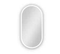 AICA Espejo de baño LED 450 x 900 mm, ovalado, antivaho, luminosidad regulable