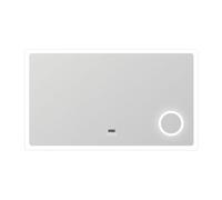 AICA Espejo de Pared para Baño con Luz LED,Función Antiniebla,Altavoz Bluetooth,Reloj,Lupa y Memoria,120×70cm