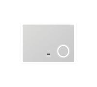 AICA Espejo de Pared para Baño con Luz LED,Función Antiniebla,Altavoz Bluetooth,Reloj,Lupa y Memoria,80×60cm