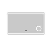 Aica LED Espejo de Baño 100 x 60cm con Reloj, Bluetooth, Lupa 3x, Regulable en 3 Temperaturas de Color