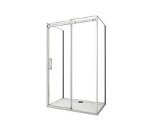 Aica mampara de ducha correder dos paneles laterales,vidrio antical 8mm 800x1500x800x1950mm