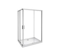 Aica mampara de ducha cuadrada corredera,perfil gris mate,vidrio 5mm (780-800)x(780-800)x1850mm