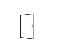 AICA Mampara de Ducha Frontal Corredera Cristal Templado 5mm Perfil Negro Mate (1360-1400)x1850mm