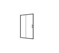 AICA Mampara de Ducha Frontal Corredera Cristal Templado 5mm Perfil Negro Mate (1360-1400)x1850mm Black 140x185cm