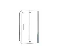 AICA Mampara de Ducha Frontal Plegable y Panel lateral una Barra 50cm Perfil Cromado Vidrio Antical 6mm (680-700)x(680-700)x1950mm