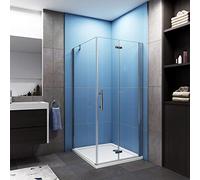 AICA SANITARIOS Mampara de Ducha Angular Plegable 700x700x1850mm Vidrio Templado 6mm Antical Cromo Pulido