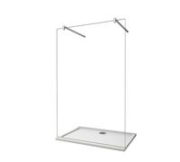 AICA SANITARIOS - Mampara de ducha fija - Vidrio Antical 10mm - Dos barras 90cm - Alto 200cm Silver 110x200cm