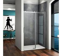 AICA SANITARIOS Mampara de Ducha Frontal Puerta Corredera Cristal Templado 6 MM 110x195cm Transparente