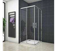 AICA SANITARIOS Mampara Esquinera Puertas Correderas Cromado 5mm 80x80x185cm
