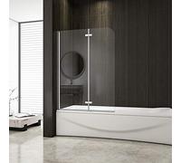 AICA SANITARIOS Mampara Plegable de Bañera con Bisagra Cristal Templado Antical 6mm 90x140cm