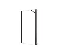 AICA Walkin Mampara Panel de ducha 2 hojas Panel fijo+Lateral giratorio Vidrio 8mm Antical con Barra1 Negra mate 90cm Tamaño[(53.9-55.9)+40]x200cm Black 160x200cm