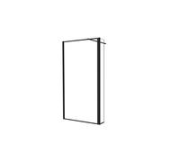 AICA Walkin Mampara Panel de ducha borde de serigrafía negra 2 hojas Vidrio 8mm Antical con Barra1 Negra mate 90cm Tamaño[(83.9-85.9)+40]x200cm Black 160x200cm