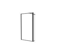 AICA Walkin Mampara Panel de ducha borde de serigrafía negra 2hojas Vidrio 8mm Antical con Barra Negra 73-120cm Tamaño[(83.9-85.9)+40]x200cm Black