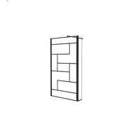 AICA Walkin Mampara Panel de ducha Serigrafiado de línea negra 2 hojas Vidrio 8mm Antical con Barra Negra mate 70-120cm Tamaño[(73.9-75.9)+40]x200cm Black 110x200cm