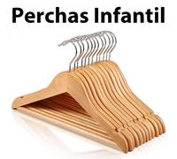 Aicasa - Perchas de Madera Blanca para Ropa de Infantiles, Bebés, Niños, Hombros con Muescas, Antideslizantes para Chaquetas, Camisas, Pantalones, abrigos，Gancho Giratorio de 360°, Pack 6/12/24/48 Uni