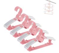 Aicasa - Perchas Infantiles, Perchas Bebe Ajustables 28-36CM, Perchas Apilables con Ganchos de Osito, Antideslizantes, Ahorrar Espacio, para Ropa Infantil, Ropa de Bebé Pink