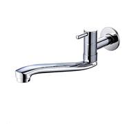 AIDE Grifo de fregadero de agua fría montado en la pared, grifo de latón de una sola manija para cocina, jardín, fregadero de lavandería al aire libre con tubo de acero inoxidable, cromado, 9 pulgadas
