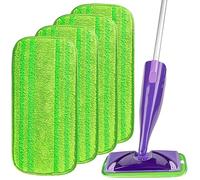 AIDEA Mopa de Microfibra Compatible con Swiffer Wet Jet,Recambios de mopa Lavables y Reutilizables,Ideal para Suelos de Madera, Cerámica y Vinilo,Pack de 4