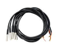 Aideepen 5 piezas Sensor de Temperatura, 2m Cable Impermeable Digital de Acero Inoxidable compatible con Arduino y Raspberry Pi, compatible con Shelly
