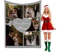 Aiebill Mantas personalizadas con 6 fotos de corazón, haz una manta personalizada para el día del padre con imagen para mi papá, regalos personalizados para parejas, cumpleaños, Año Nuevo, Día de San
