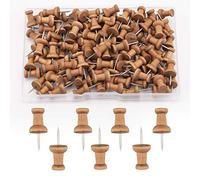 AIEX 100 Piezas de Madera chinches de Tarjeta de chinches, alfileres de Marcado con Punta de Acero para proyectos de artesanía de Tablero de exhibición de Corcho