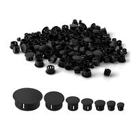AIEX 300 Piezas 7 Tamaños Tapones para Agujeros de Muebles, 5/6/8/10/13/19/25mm Tapones para Orificios Tapones de Plástico para Orificios para Muebles de Tubo de Orificio de Bloqueo (Negro)