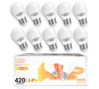 Aigostar -10 x E27 Bombilla LED G45, Casquillo Gordo 5W, Bajo Consumo, 420lm, Luz Calida 3000K/Luz Fría 6500K, Ahorro de Energía, No Regulable - Caja de 10 unidades Luz Calida 3000K