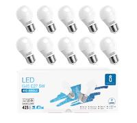 Aigostar -10 x E27 Bombilla LED G45, Casquillo gordo 5W, Bajo consumo, 425 lm, Luz fría 6400K, Ahorro de energía, CRI> 80, ángulo de apertura 230º, no regulable - Caja de 10 unidades