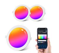 Aigostar 15 W inteligente Downlight LED, 2 Pack Luces para Alexa de 1430 LM Wi-Fi, Focos LED empotrada compatible con Alexa y Google Home, Regulable de luz cálida a blanca 3000-6500K, Φ145-155 mm 15w/