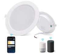 Aigostar 15 W inteligente Downlight LED, 2 Pack Luces para Alexa de 1430 LM Wi-Fi, Focos LED empotrada compatible con Alexa y Google Home, Regulable de luz cálida a blanca 3000-6500K, Φ145-155 mm