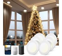 Aigostar 15 W inteligente Downlight LED, 6 Pack Luces para Alexa de 1430 LM Wi-Fi, Focos LED empotrada compatible con Alexa y Google Home, Regulable de luz cálida a blanca 3000-6500K, Φ145-155 mm