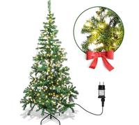 Aigostar 150 CM Árbol de Navidad Artificial,con Cadena de Luces LED de 13 M, 200 LED Blanco cálido, 8 Modos de Iluminación,280 Ramas,Color Verde,Incluye Soporte de Meta