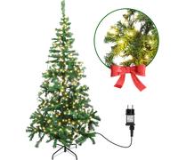 Aigostar 150 CM Árbol de Navidad Artificial,con Cadena de luces LED de 13 M, 200 LED Blanco cálido, 8 Modos de Iluminación,280 Ramas,Color Verde,Incluye Soporte de Meta