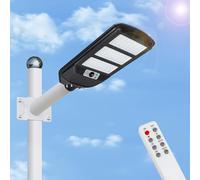 Aigostar - 150W Farola solar LED exterior con sensor de movimiento, mando a distancia, 1500LM luz blanca. Foco solar LED potentes con temporizador, impermeable protección IP65. No incluye soporte