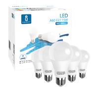 Aigostar - 15W Bombilla LED A60, casquillo gordo E27, luz blanca fría 6400K, 1200 lúmenes, ángulo de apertura 280º, CRI> 80. No regulable. Caja de 5 unidades