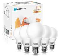 Aigostar - 15W Bombilla LED A60, casquillo gordo E27, luz cálida 3000K, 1500 lúmenes, ángulo de apertura 280º, CRI> 80. No regulable. Caja de 5 unidades