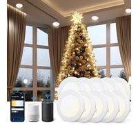 Aigostar 15W Downlight LED Techo Empotrable Inteligente, 10 Pack, 1430LM, Focos LED Interior Techo Compatible con Alexa y Google Home, Regulable de luz cálida a blanca 3000-6500K, Φ145-155 mm