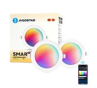 Aigostar 15W Inteligente Downlight LED Techo Emportrable, Foco Led Ø145mm x 25.5mm Redondo Ultradelgado WiFi APP Control, RGB y Blanco Regulable 2700-6500K, Compatible con Alexa y Google, 2 Pack