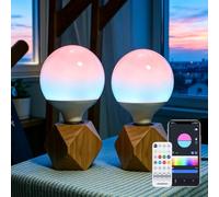 Aigostar 18W 1800LM Bombilla LED Inteligente E27 G120 Bluetooth Mesh Compatible con Alexa/RGB+6500K Gradiente Bombilla Inteligente/Degradado de Color en Capas Superior e Inferior Regulable Pack de 2
