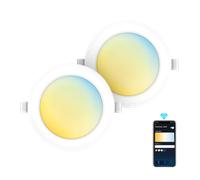 Aigostar 9 W inteligente Downlight LED, 2 Pack focos empotrados de 780 LM Wi-Fi, compatible con Alexa y Google Home, Regulable de luz cálida a blanca 3000-6500K, Φ118-128 mm