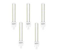 Aigostar - 2 Pines Bombilla PLC 2U, tubo de 15 W, Maiz G24, Luz fría 6400K, 1800Lm, No regulable, Pack de 5 Bombillas LED