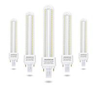Aigostar - 2 Pines Bombilla PLC 2U, tubo de 15 W, Maiz G24d-3, Luz fría 6500K, 1610Lm, No regulable, Pack de 5 Bombillas LED