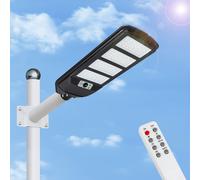 Aigostar - 200W Farola solar LED exterior con sensor de movimiento, mando a distancia, 2000LM luz blanca. Foco solar LED potentes con temporizador, impermeable protección IP65. No incluye soporte