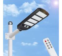 Aigostar - 200W Farola solar LED exterior con sensor de movimiento, mando a distancia, 2000LM luz blanca. Foco solar LED potentes con temporizador, impermeable protección IP65. No incluye soporte
