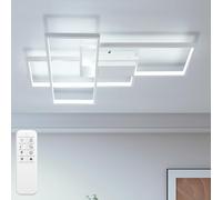Aigostar- 38W 4400LM Plafón LED Rectangular, Lámpara de Techo Modernas Blanco, 2700-6500K Regulable Con Mando a Distancia, Temporizador de 60S, Modo de luz nocturna, para Dormitorio, Salon, Cocina