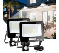 Aigostar- 50W Foco LED con Sensor Movimiento, Super Brillo Focos Exterior, 4600LM, Blanco Frío 6500K, IP65 Impermeable, Proyector LED Exterior, Perfectas para Jardín, Garaje, Patio, Paquete de 2