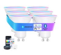Aigostar 6.5W Bombilla Inteligente Bluetooth Mesh, Bombilla Inteligente GU10 Works with Alexa, Bombilla LED Inteligente 555LM RGB & 2700K-6500K, 6 Unidads（Con Bluetooth Control Remoto y Gateway).